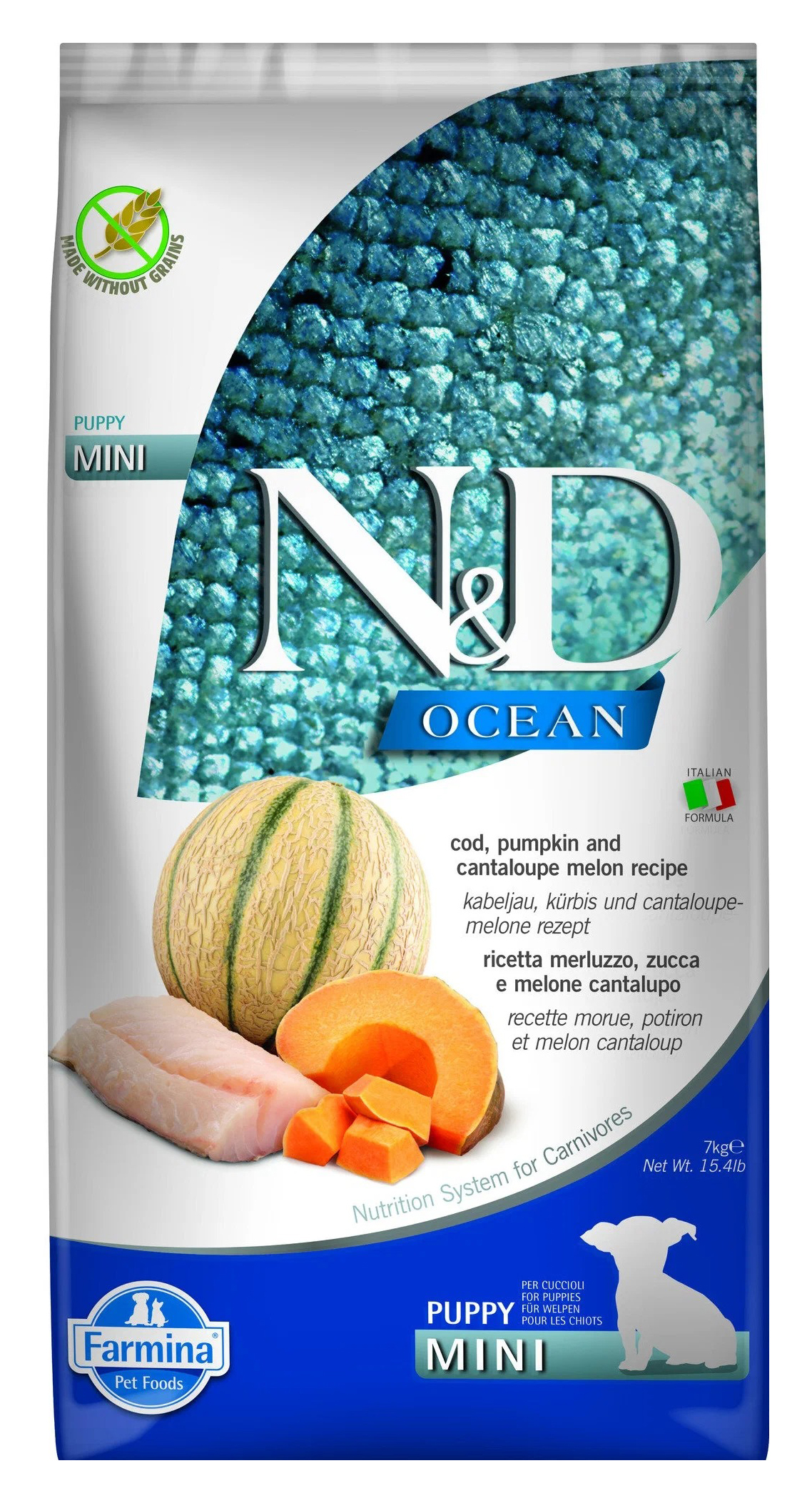 FARMINA FARMINA DOG N&D OCEAN PUPPY MINI COD, PUMPKIN & CANTALOUPE MELON беззерновой для щ
FARMINA FARMINA DOG N&D OCEAN PUPPY MINI COD, PUMPKIN & CANTALOUPE MELON беззерновой для щ
