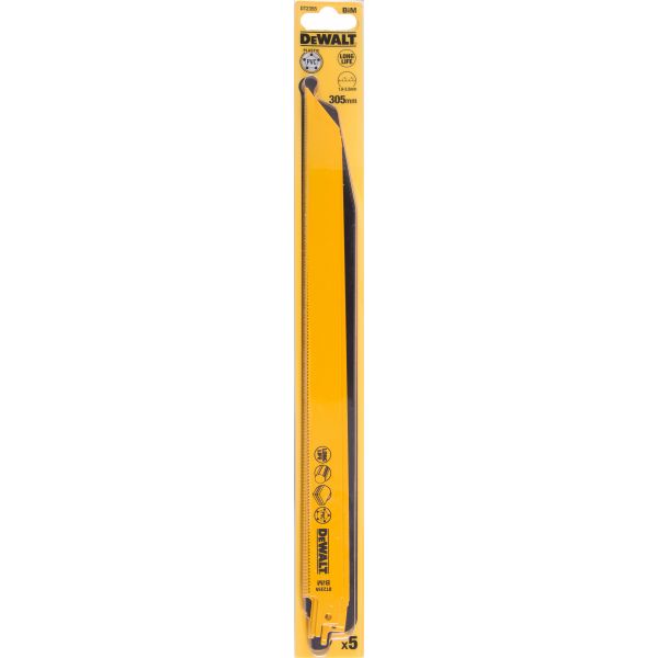 Полотно DEWALT DT2355-QZ, универсальное биметаллическое 305 x 1.8-2.5 мм, S1222VF, 5 шт.
Полотно DEWALT DT2355-QZ, универсальное биметаллическое 305 x 1.8-2.5 мм, S1222VF, 5 шт.
