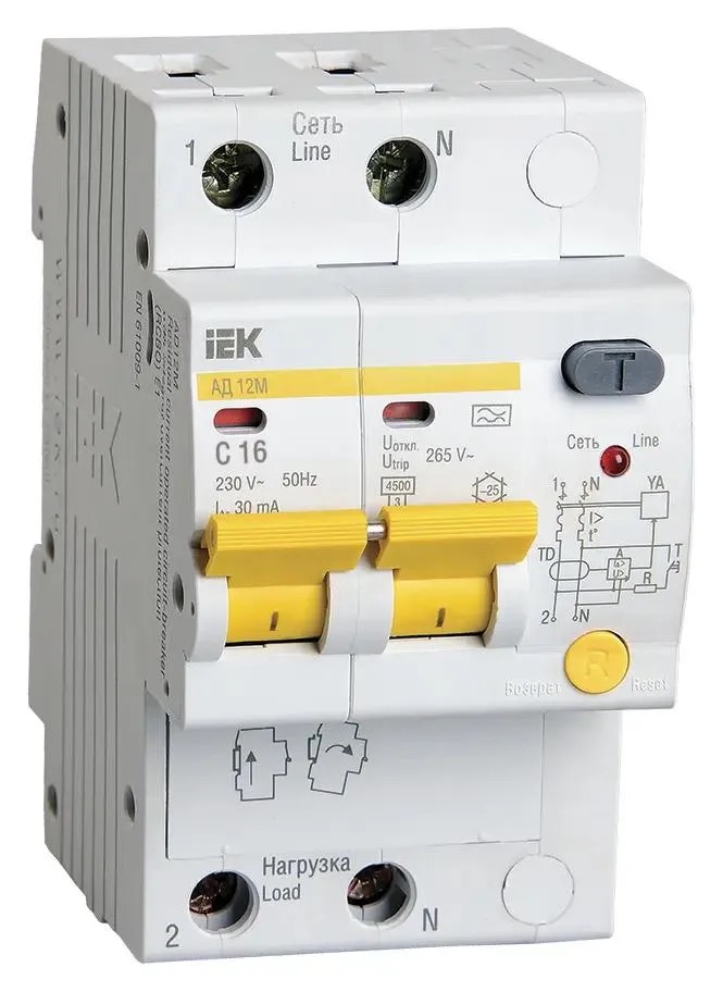 Выключатель автом. дифф. тока IEK АД12М MAD12-2-016-C-030 16A тип C 4.5kA 30мА A 2П 230В 3, Выключатель автом. дифф. тока IEK АД12М (MAD12-2-016-C-030) 16A тип C 4.5kA 30мА A 2П 230В 3мод белы
Выключатель автом. дифф. тока IEK АД12М MAD12-2-016-C-030 16A тип C 4.5kA 30мА A 2П 230В 3, Выключатель автом. дифф. тока IEK АД12М (MAD12-2-016-C-030) 16A тип C 4.5kA 30мА A 2П 230В 3мод белы