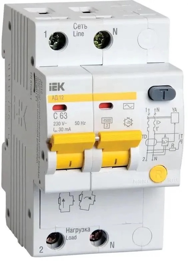 Выключатель автом. дифф. тока IEK АД12 MAD10-2-050-C-030 50A тип C 4.5kA 30мА AC 2П 230В 3, Выключатель автом. дифф. тока IEK АД12 (MAD10-2-050-C-030) 50A тип C 4.5kA 30мА AC 2П 230В 3мод белы
Выключатель автом. дифф. тока IEK АД12 MAD10-2-050-C-030 50A тип C 4.5kA 30мА AC 2П 230В 3, Выключатель автом. дифф. тока IEK АД12 (MAD10-2-050-C-030) 50A тип C 4.5kA 30мА AC 2П 230В 3мод белы