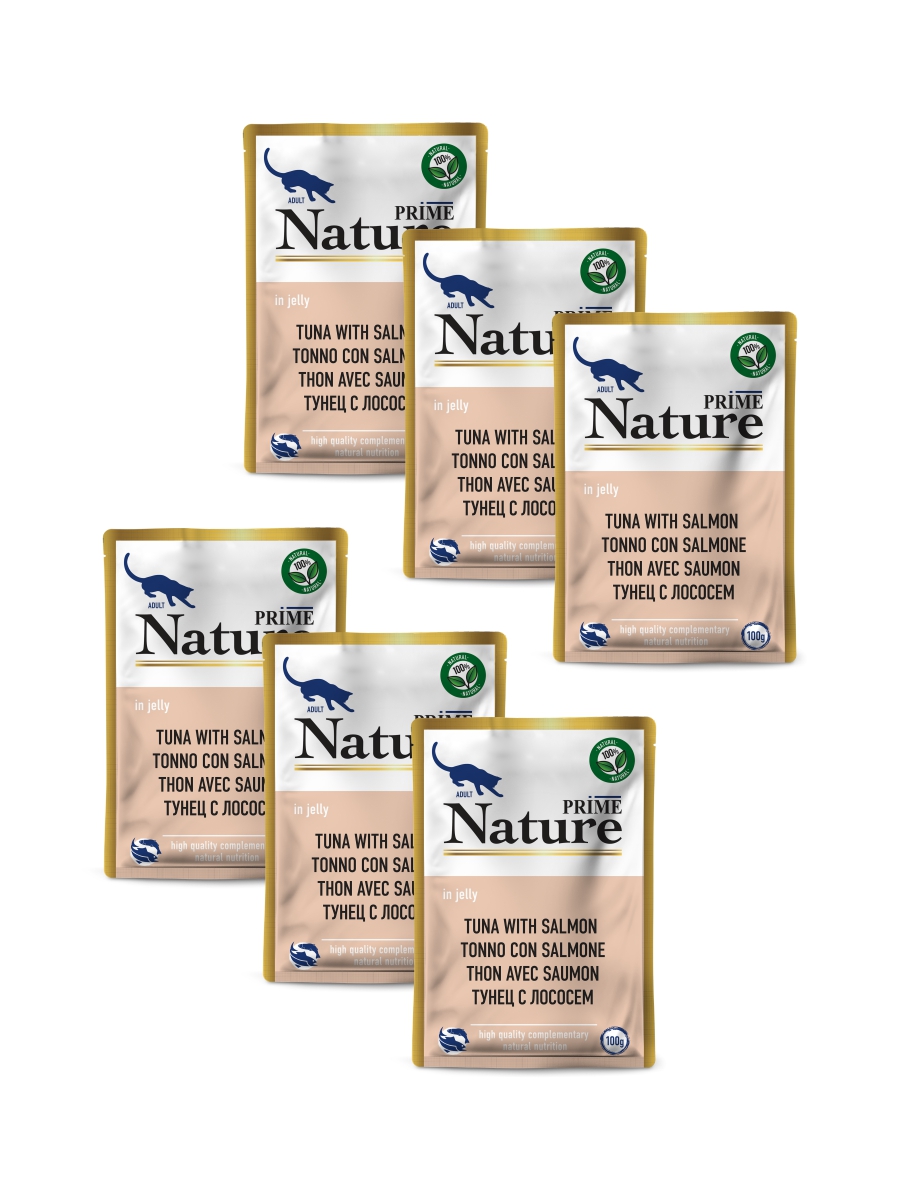 Влажный корм для кошек Prime Nature Adult Тунец с лососем в желе, пауч, 6 шт по 100 г, Nature
Влажный корм для кошек Prime Nature Adult Тунец с лососем в желе, пауч, 6 шт по 100 г, Nature