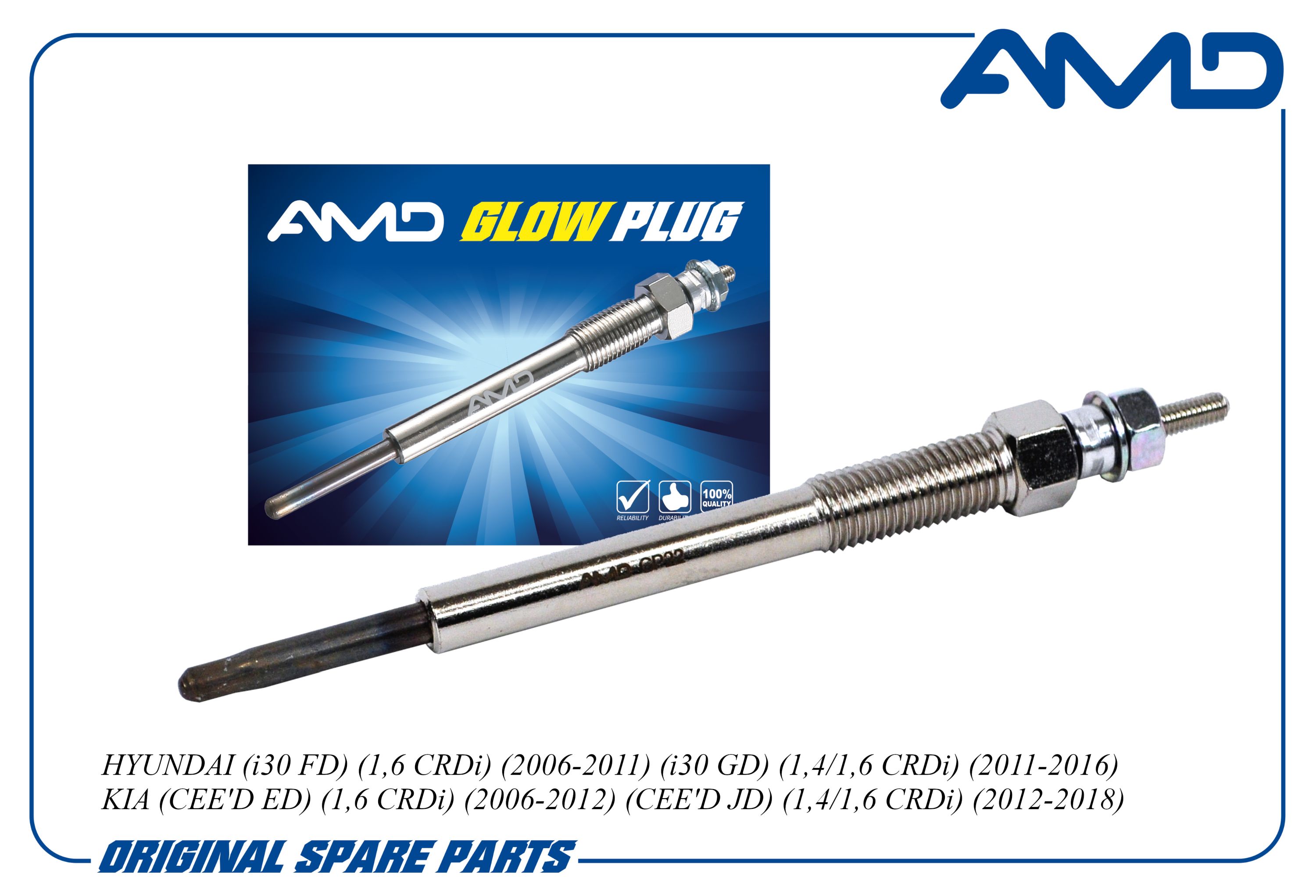 Свеча накаливания AMD 36710-2A200/AMD.GP22 для HYUNDAI i30 FD 1,6 CRDi 2006-2011 i30 GD 1,
Свеча накаливания AMD 36710-2A200/AMD.GP22 для HYUNDAI i30 FD 1,6 CRDi 2006-2011 i30 GD 1,