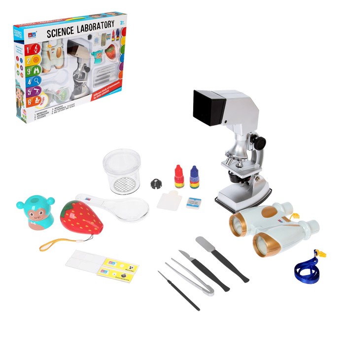фото Набор игровой «научная лаборатория», микроскоп с аксессуарами nobrand