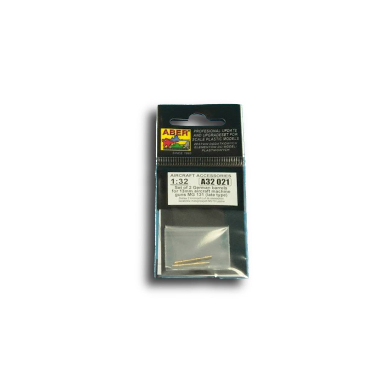 A32 021 Aber 1/32 Set of 2 barrels for German 13mm aircraft machine guns MG 131 (late type, Однотонный, A32 021
A32 021 Aber 1/32 Set of 2 barrels for German 13mm aircraft machine guns MG 131 (late type, Однотонный, A32 021