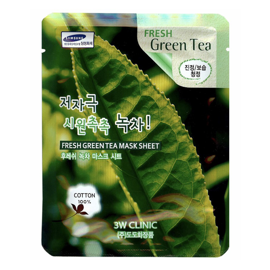 Маска для лица 3W Clinic Fresh Green Tea Mask Sheet тканевая, с зеленым чаем, 1 шт., 23 мл
Маска для лица 3W Clinic Fresh Green Tea Mask Sheet тканевая, с зеленым чаем, 1 шт., 23 мл