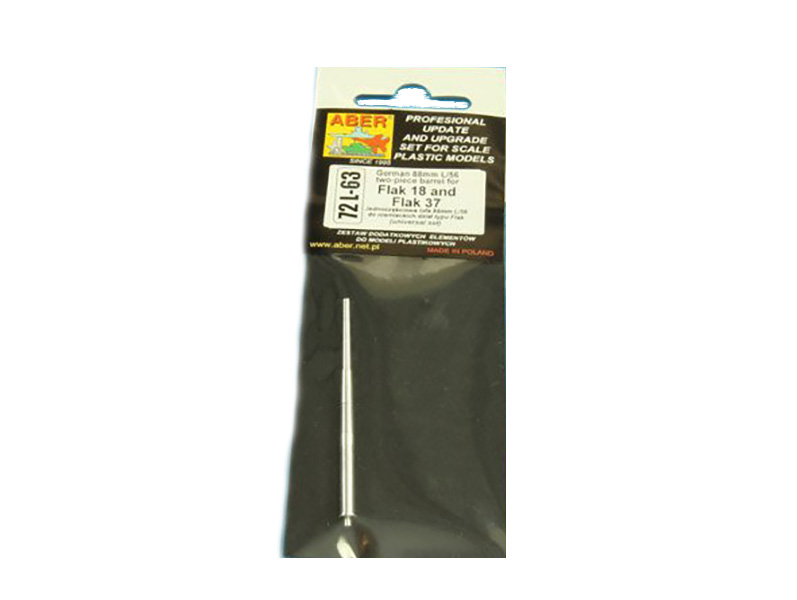 72 L-63 Aber 1/72 German 88mm L/56 single piece barrel for Flak 18 and Flak 37, 72 L-63
72 L-63 Aber 1/72 German 88mm L/56 single piece barrel for Flak 18 and Flak 37, 72 L-63