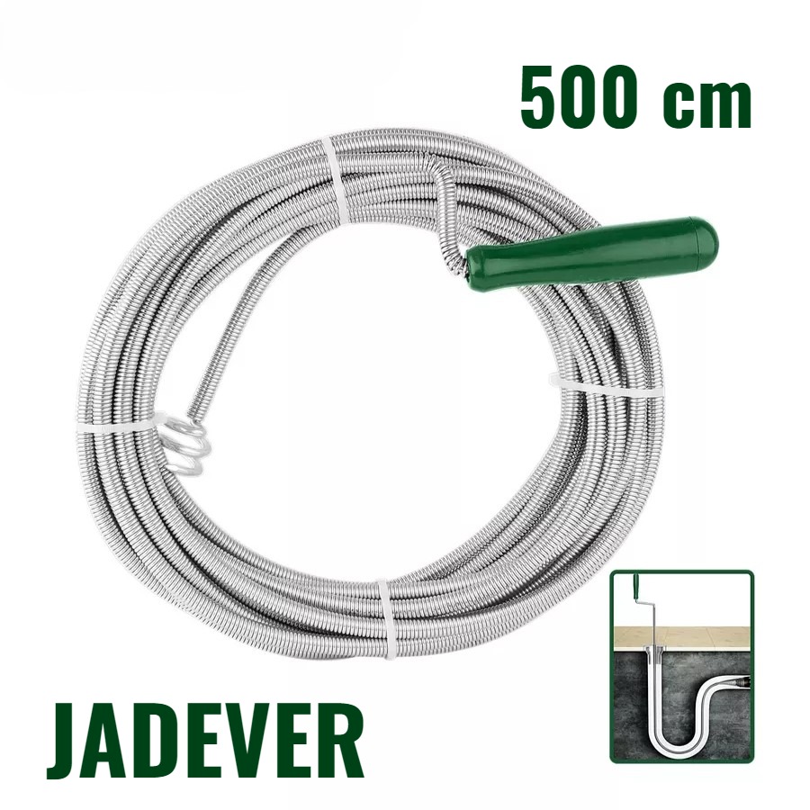 Трос сантехнический, JADEVER, трос для прочистки труб 5 м пружинный 1,9*9мм, JDDD2305, JDDD2305
Трос сантехнический, JADEVER, трос для прочистки труб 5 м пружинный 1,9*9мм, JDDD2305, JDDD2305
