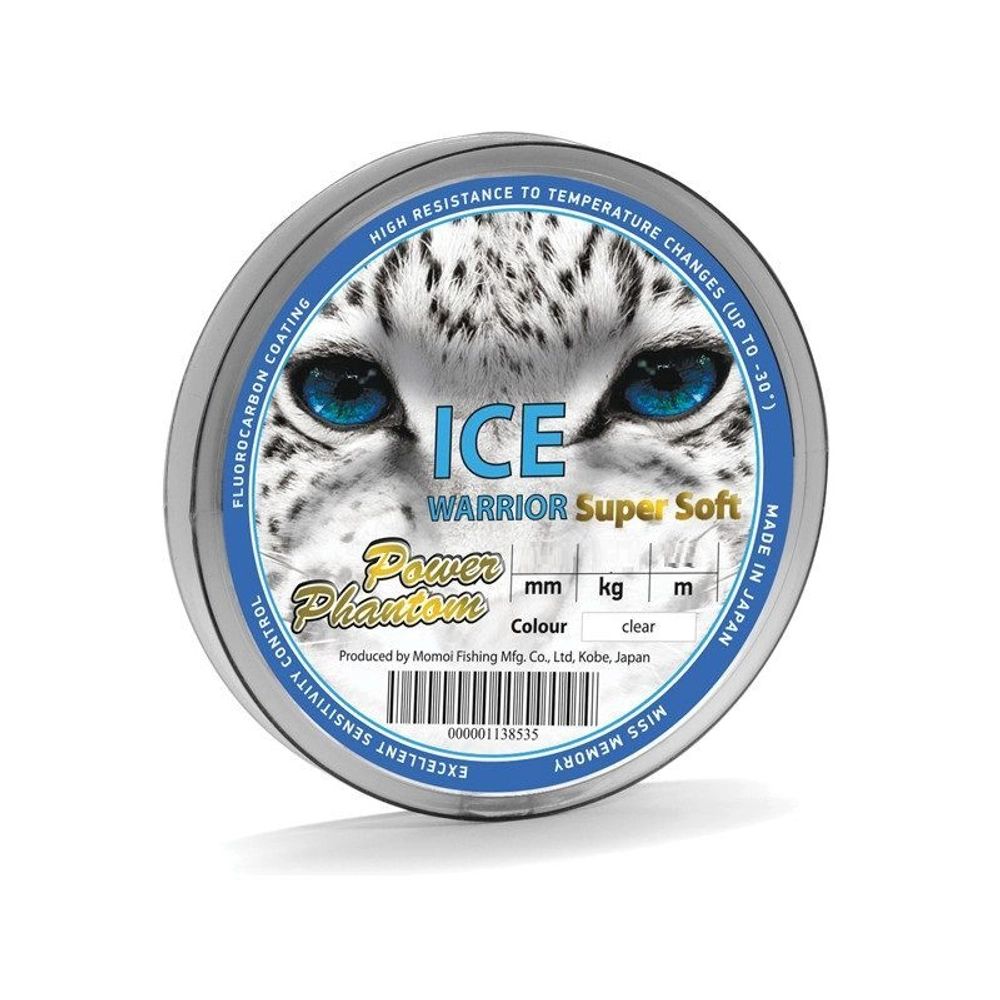 Леска Power Phantom Ice Warrior SUPER SOFT CLEAR (Clear / 3 / 3 / 0.2 / 4 / 3), Ice Warrior Super Soft Clear
Леска Power Phantom Ice Warrior SUPER SOFT CLEAR (Clear / 3 / 3 / 0.2 / 4 / 3), Ice Warrior Super Soft Clear