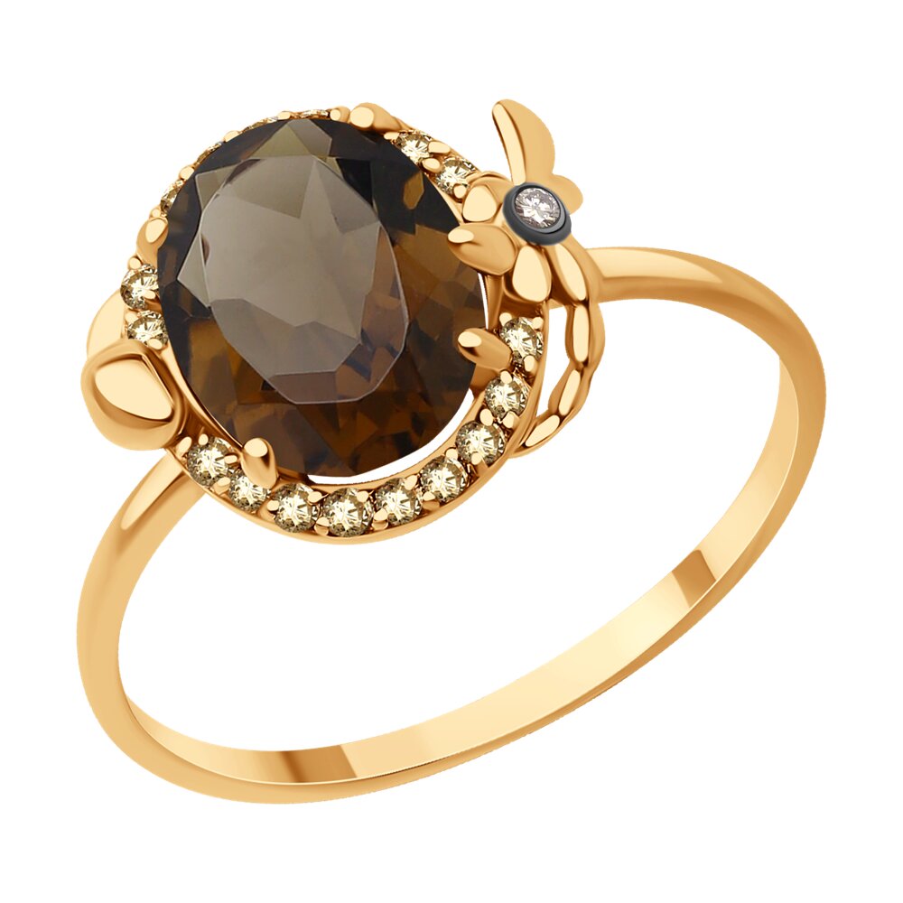 Кольцо из красного золота с бриллиантом/раухтопазом р. 17,5 SOKOLOV Diamonds 71-00058, 71-00058
Кольцо из красного золота с бриллиантом/раухтопазом р. 17,5 SOKOLOV Diamonds 71-00058, 71-00058