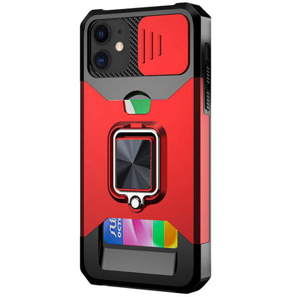 Чехол с кольцом, отделением для карты и шторкой камеры для iPhone 11, красный, Multi Case
Чехол с кольцом, отделением для карты и шторкой камеры для iPhone 11, красный, Multi Case