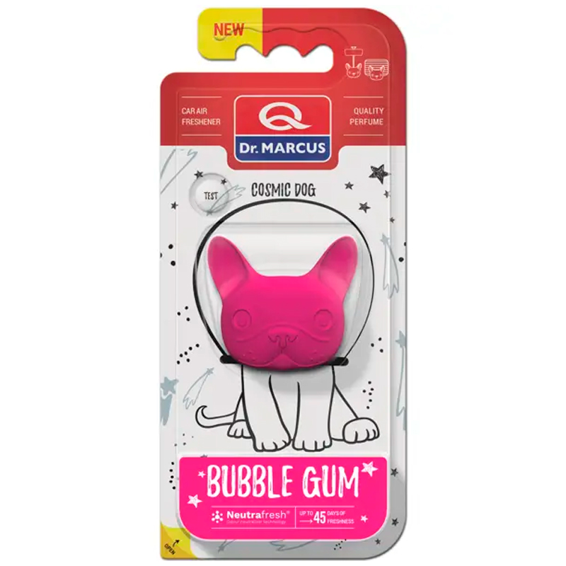 Ароматизатор в машину DrMarcus Cosmic Dog Bubble Gum, Ароматизатор на дефлектор COSMIC DOG Bubble Gum 15г DM987box 
Ароматизатор в машину DrMarcus Cosmic Dog Bubble Gum, Ароматизатор на дефлектор COSMIC DOG Bubble Gum 15г DM987box