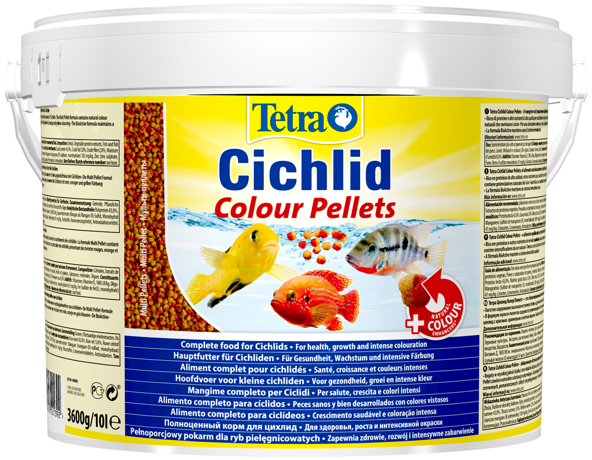 Корм для цихлид TETRA CICHLID COLOUR PELLETS шарики для усиления окраски 4 шт по 10 л
Корм для цихлид TETRA CICHLID COLOUR PELLETS шарики для усиления окраски 4 шт по 10 л