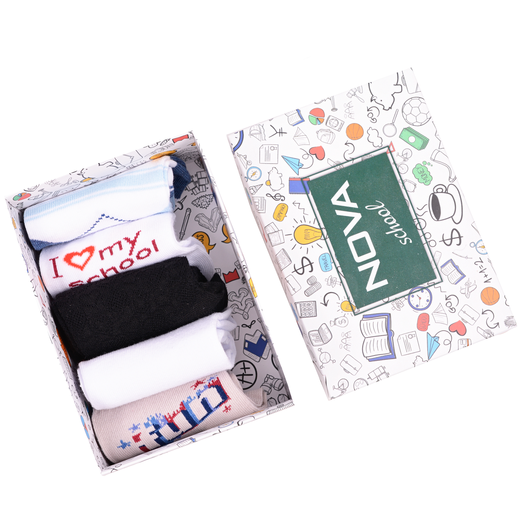Носки детские Красная Ветка School Box #1, микс 27, 22-24, Белый;голубой;черный;розовый, School Box #1
Носки детские Красная Ветка School Box #1, микс 27, 22-24, Белый;голубой;черный;розовый, School Box #1