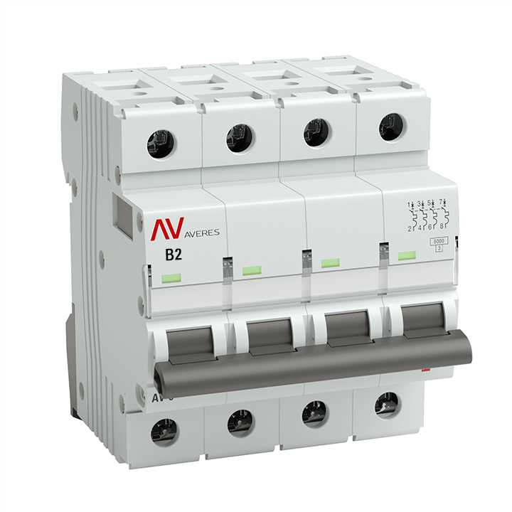 Выключатель автоматический AV-10 4P 2A (B) 10кА AVERES | код mcb10-4-02B-av | EKF (1 шт.)
Выключатель автоматический AV-10 4P 2A (B) 10кА AVERES | код mcb10-4-02B-av | EKF (1 шт.)