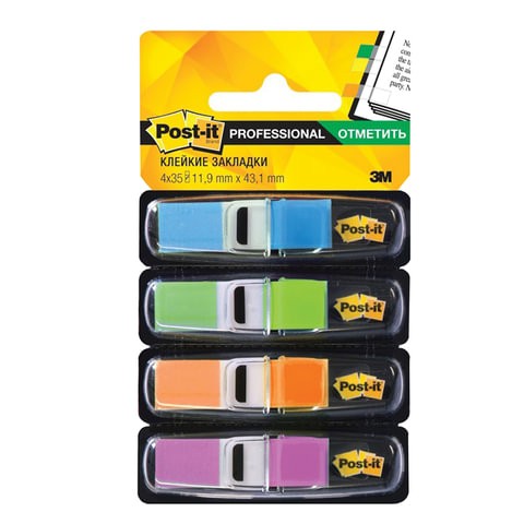 Закладки клейкие POST-IT Professional, пластиковые, 12 мм, 4 цвета х 35 шт., 683-4ABX-RU
Закладки клейкие POST-IT Professional, пластиковые, 12 мм, 4 цвета х 35 шт., 683-4ABX-RU
