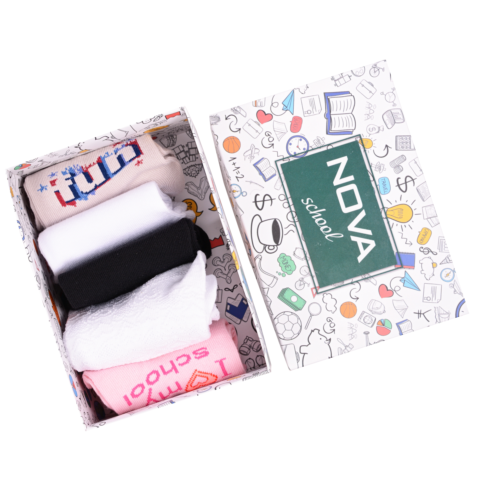 Носки детские Красная Ветка School Box #1, микс 34, 22-24, Розовый;белый;черный, School Box #1
Носки детские Красная Ветка School Box #1, микс 34, 22-24, Розовый;белый;черный, School Box #1