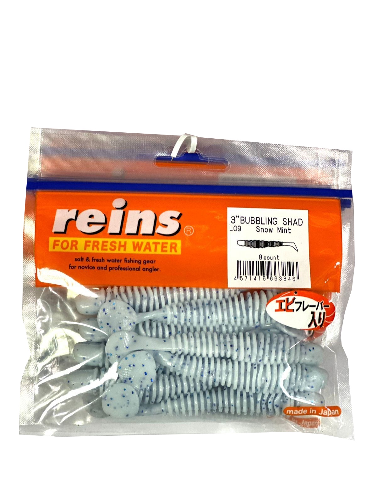 Мягкая приманка для рыбалки REINS BUBBRING SHAD 3 Цв. L09 Snow Mint, Белый;синий, Bubbring Shad
Мягкая приманка для рыбалки REINS BUBBRING SHAD 3 Цв. L09 Snow Mint, Белый;синий, Bubbring Shad