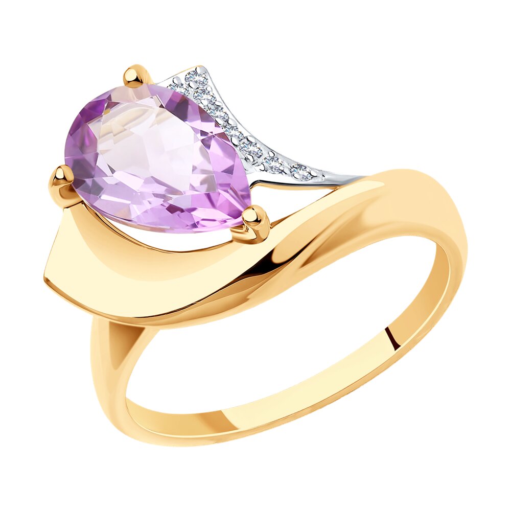 Кольцо из красного золота с фианитом/аметистом р. , Diamant 51-310-00928-2, 51-310-00928-2
Кольцо из красного золота с фианитом/аметистом р. , Diamant 51-310-00928-2, 51-310-00928-2