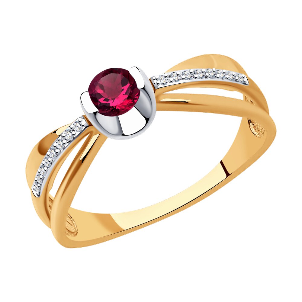 Кольцо из комбинированного золота с бриллиантом/рубином р. 18,5 Diamant 51-210-01502-2, 51-210-01502-2
Кольцо из комбинированного золота с бриллиантом/рубином р. 18,5 Diamant 51-210-01502-2, 51-210-01502-2