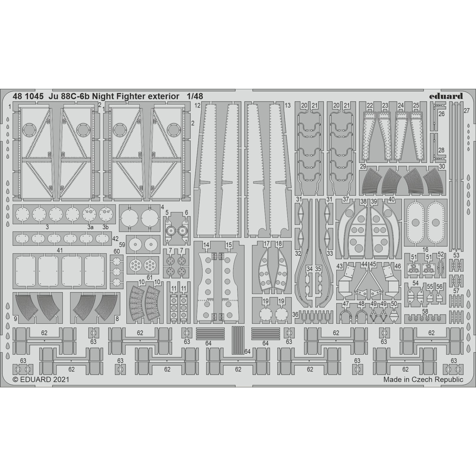 481045 Eduard 1/48 Фототравление для Ju 88C-6b Night Fighter, экстерьер, Однотонный, 481045
481045 Eduard 1/48 Фототравление для Ju 88C-6b Night Fighter, экстерьер, Однотонный, 481045