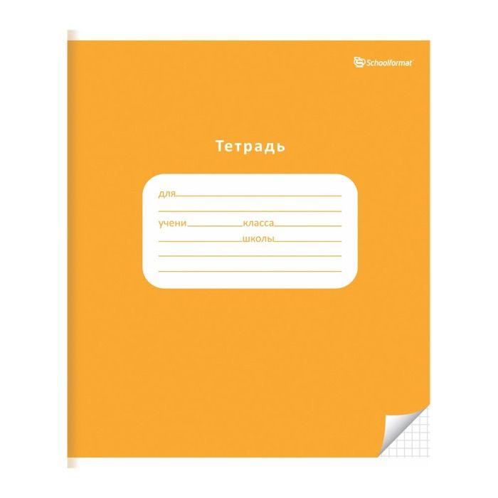 Тетрадь школьная 12л А5 schoolФОРМАТ Однотонные яркие цвета клетка скрепка 20шт