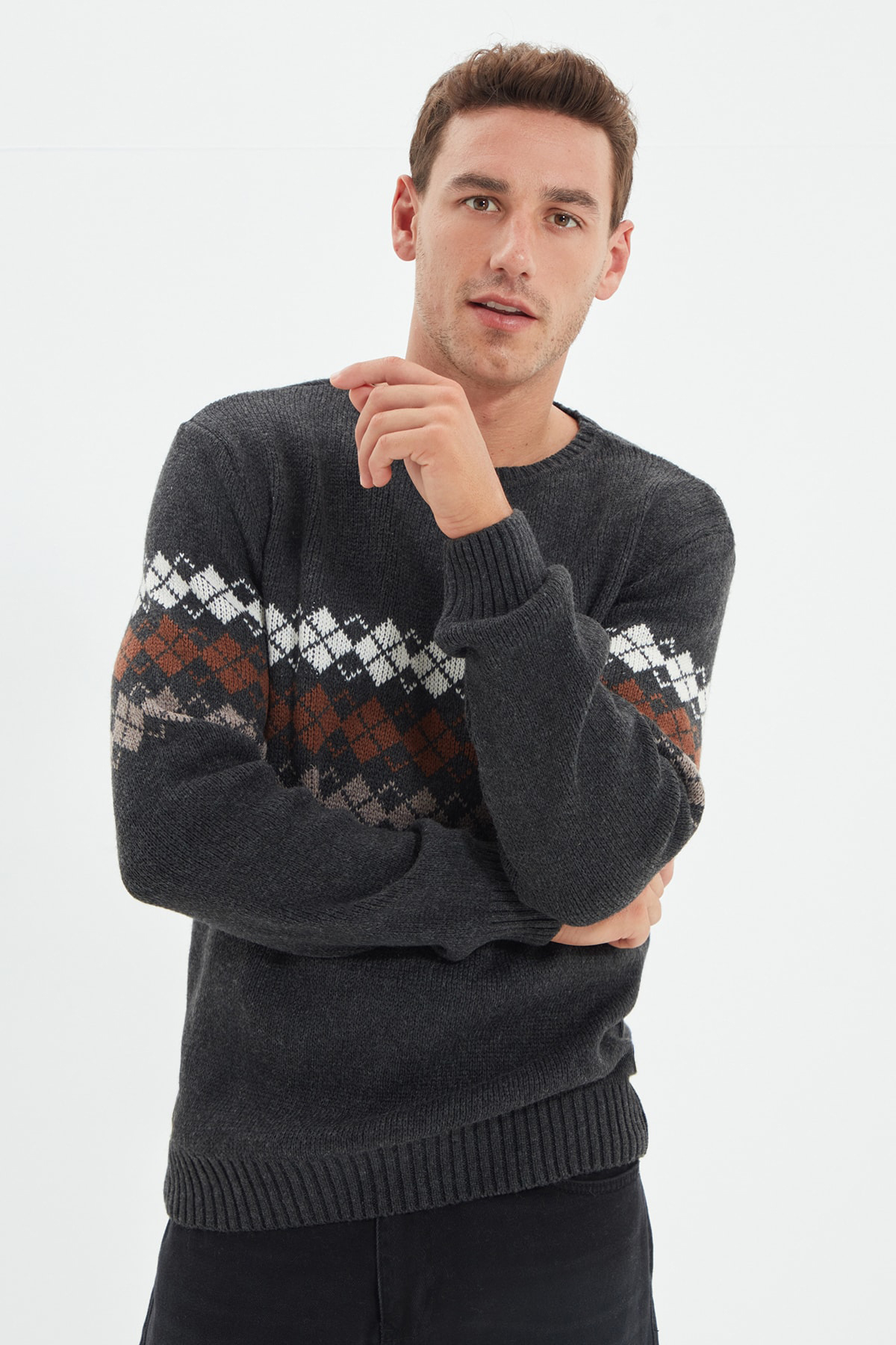 Джемпер мужской TMNAW22KZ0299 Trendyol серый M, TMNAW22KZ0299 
Джемпер мужской TMNAW22KZ0299 Trendyol серый M, TMNAW22KZ0299