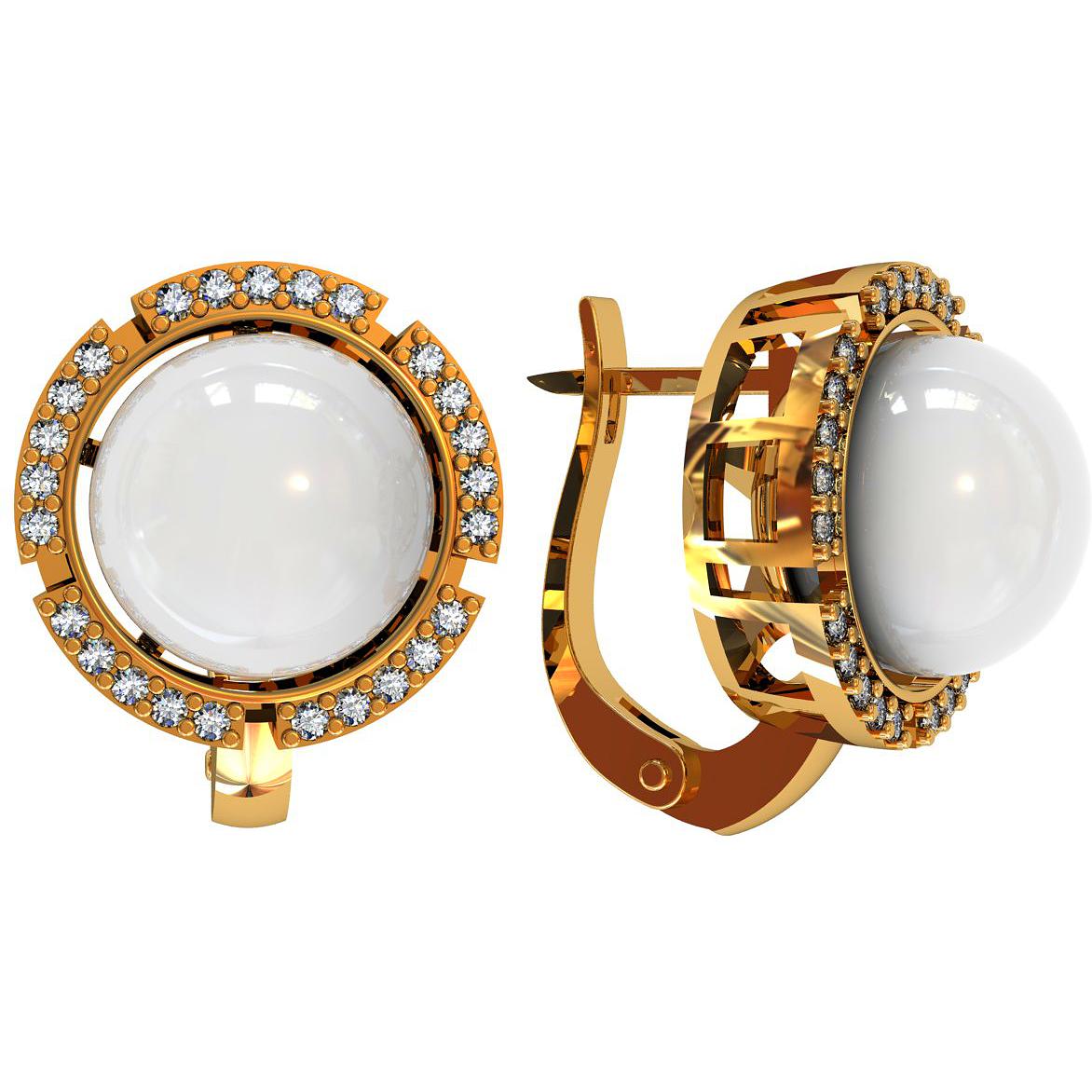 Серьги из серебра ПРИВОЛЖСКИЙ ЮВЕЛИР 362785-FA11ZM07, жемчуг культивированный/фианит, 362785-FA11ZM07