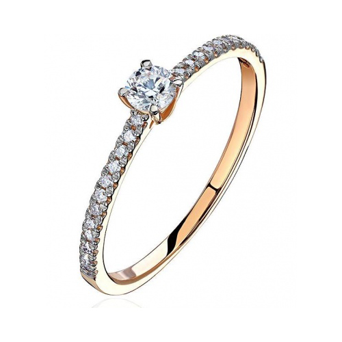 Кольцо из красного золота с бриллиантом р.  Эстет 01К6113938, 01К6113938