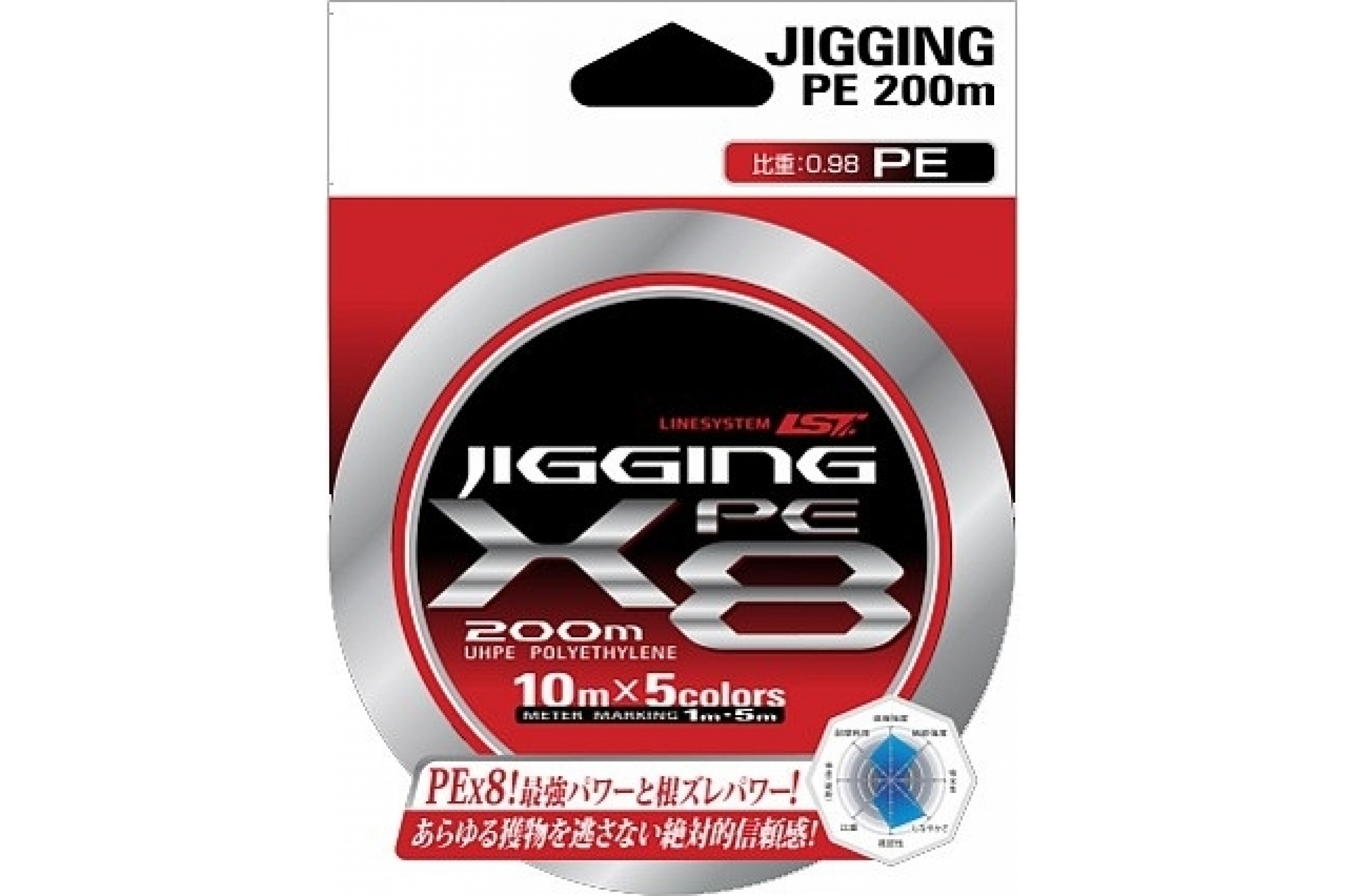 фото Леска плетеная linesystem jigging pe x8 0,405 мм, 200 м, 36 кг, multicolor