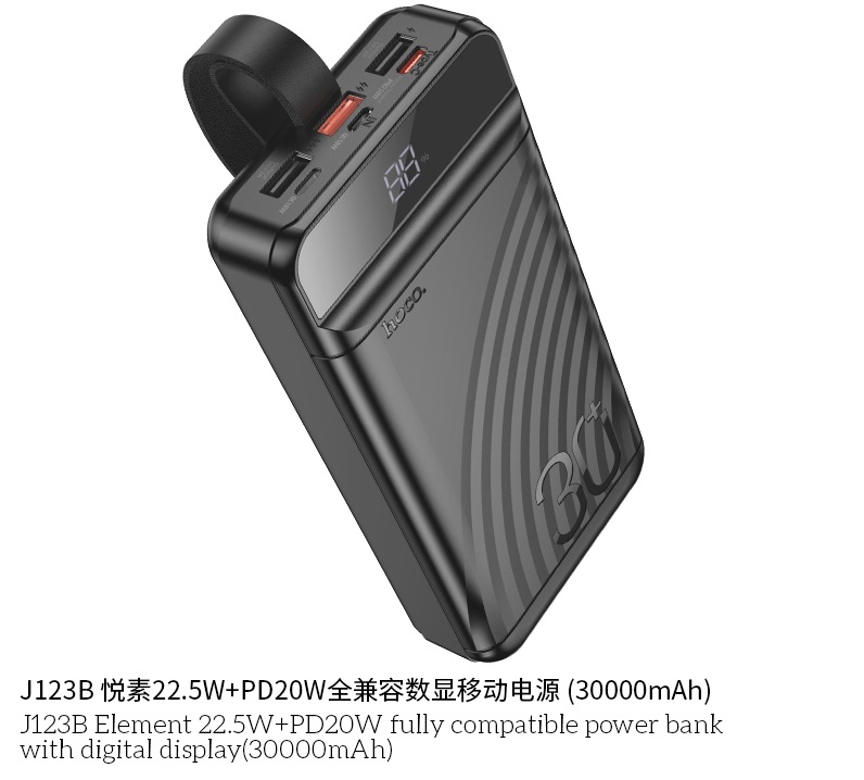 Внешний аккумулятор 30000mAh Hoco J123B 22.5W+PD20W 3USB 3.0A с LED-дисплеем Black, J123B
Внешний аккумулятор 30000mAh Hoco J123B 22.5W+PD20W 3USB 3.0A с LED-дисплеем Black, J123B