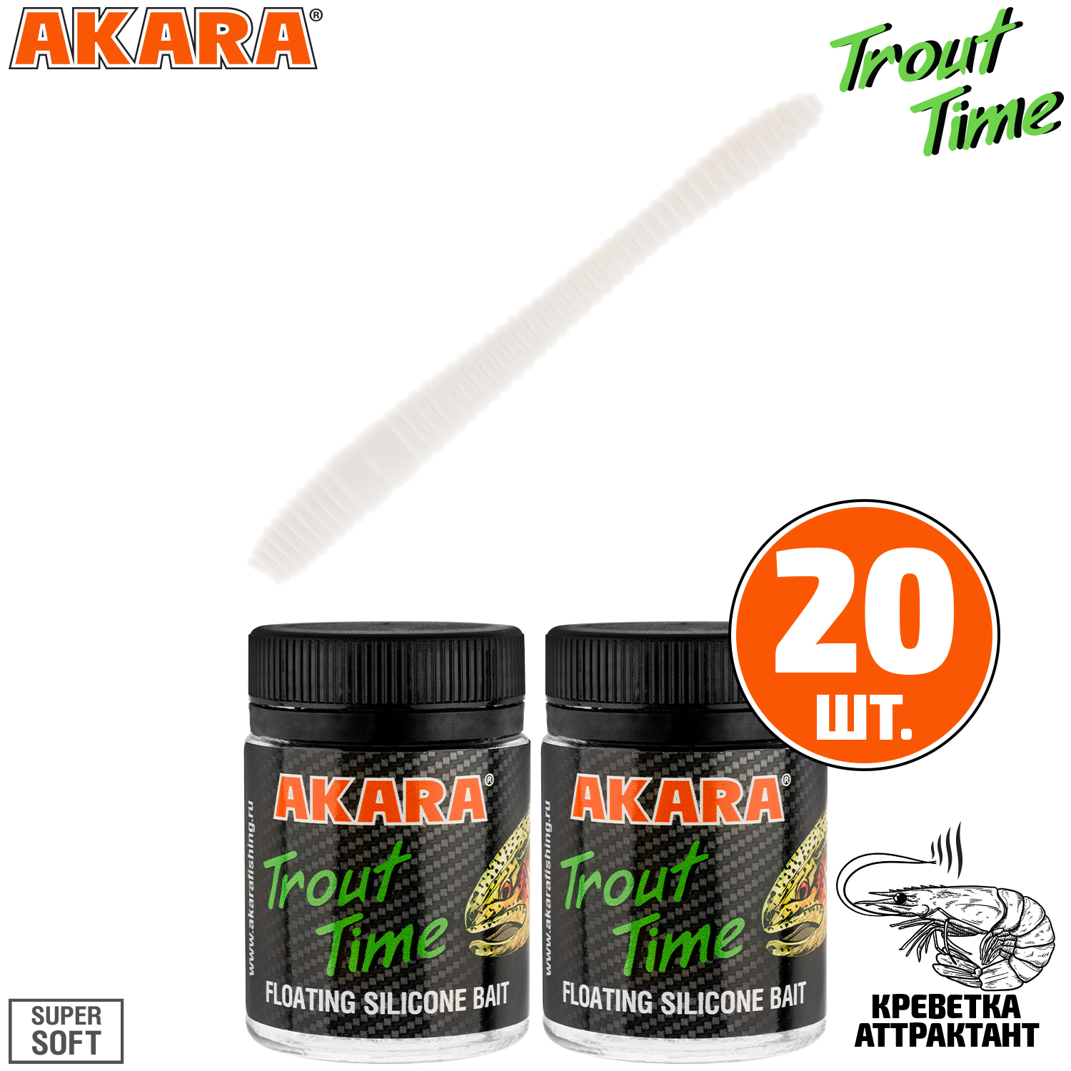 Силиконовая приманка Akara Trout Time RAIN-WORM 2.5 Shrimp 02T (20 шт.), RAIN-WORM 2.5 Креветка
Силиконовая приманка Akara Trout Time RAIN-WORM 2.5 Shrimp 02T (20 шт.), RAIN-WORM 2.5 Креветка