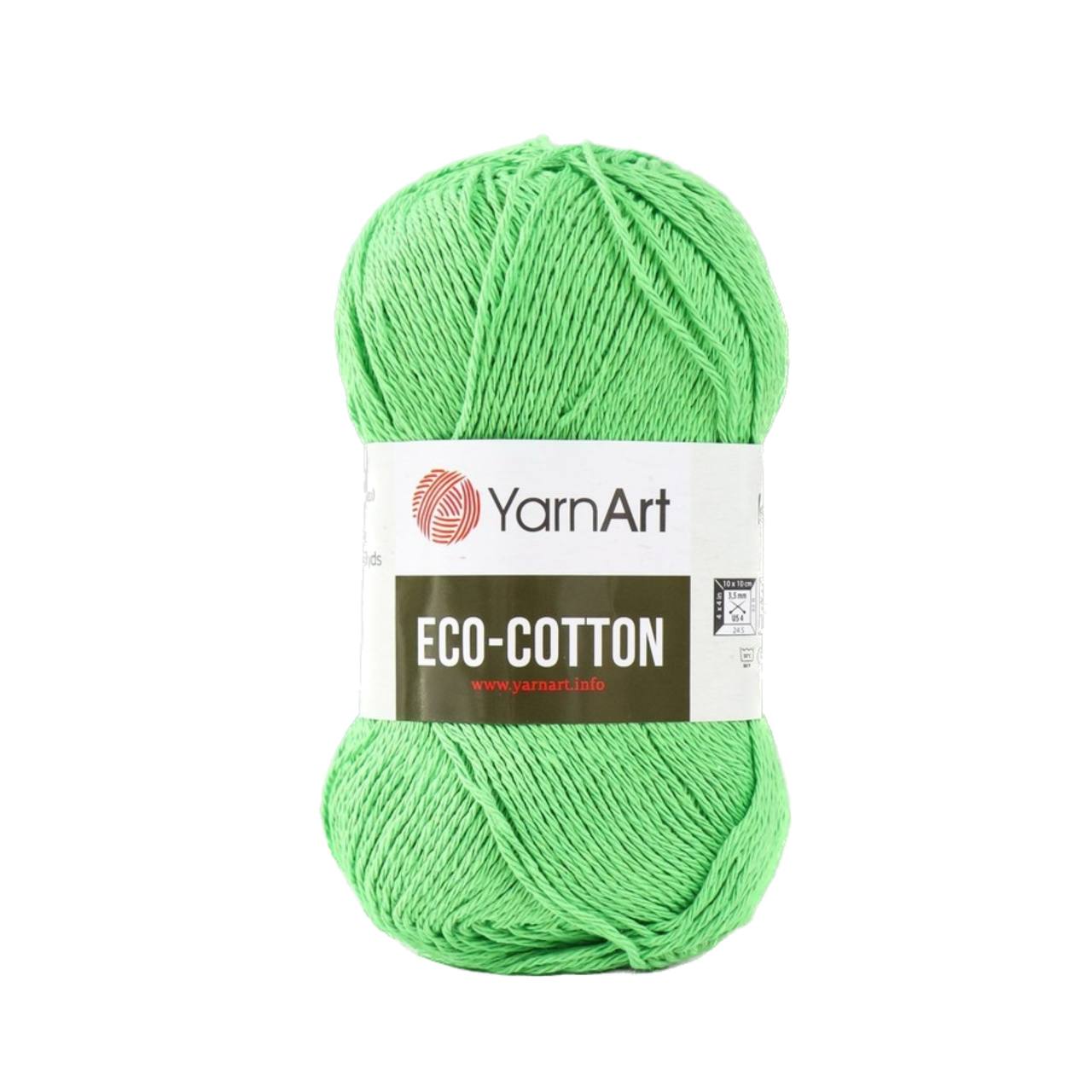 YarnArt Пряжа "Eco-Cotton" 80% хлопок 20% полиэстер 220м/100гр (802 яр.зелень), Зеленый
YarnArt Пряжа "Eco-Cotton" 80% хлопок 20% полиэстер 220м/100гр (802 яр.зелень), Зеленый