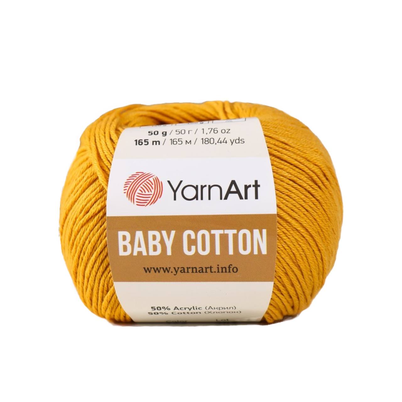 YarnArt Пряжа "Baby cotton" 50% акрил 50% хлопок 165м/50гр (433 шафран), Желтый
YarnArt Пряжа "Baby cotton" 50% акрил 50% хлопок 165м/50гр (433 шафран), Желтый
