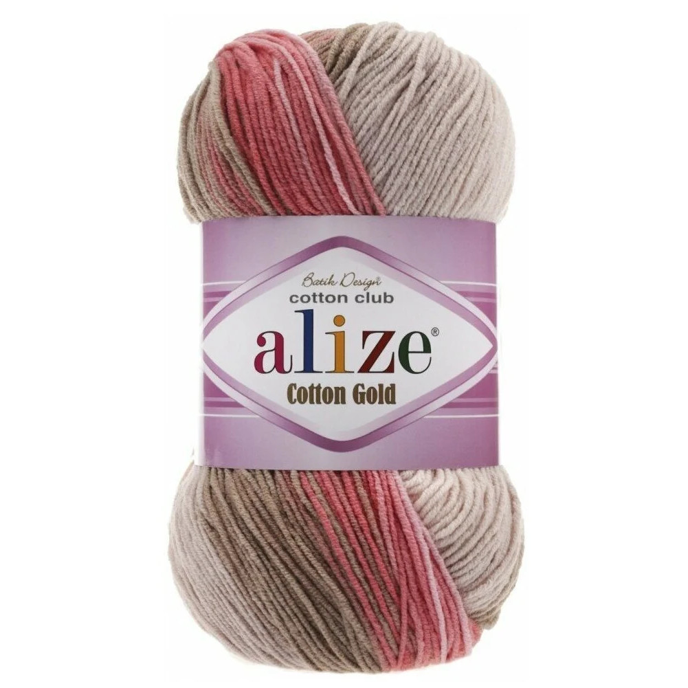 ALIZE Пряжа "Cotton Gold Batik" 55% хлопок, 45% акрил, 330м/100гр (5970), Разноцветный
ALIZE Пряжа "Cotton Gold Batik" 55% хлопок, 45% акрил, 330м/100гр (5970), Разноцветный