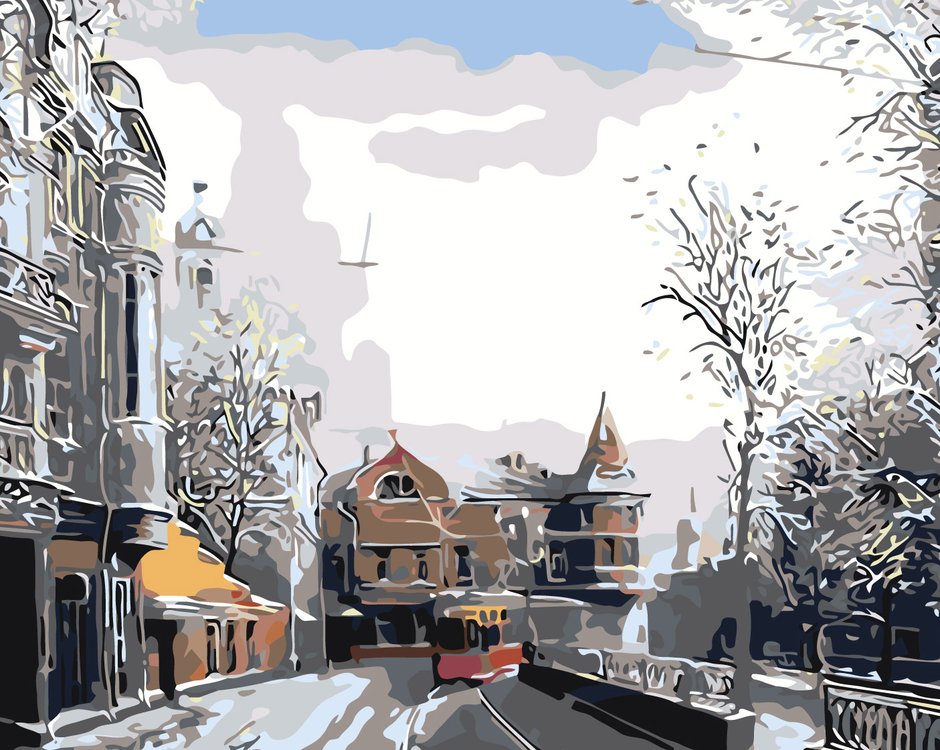 фото Картина по номерам живопись по номерам яузские ворота зимой, 40x50