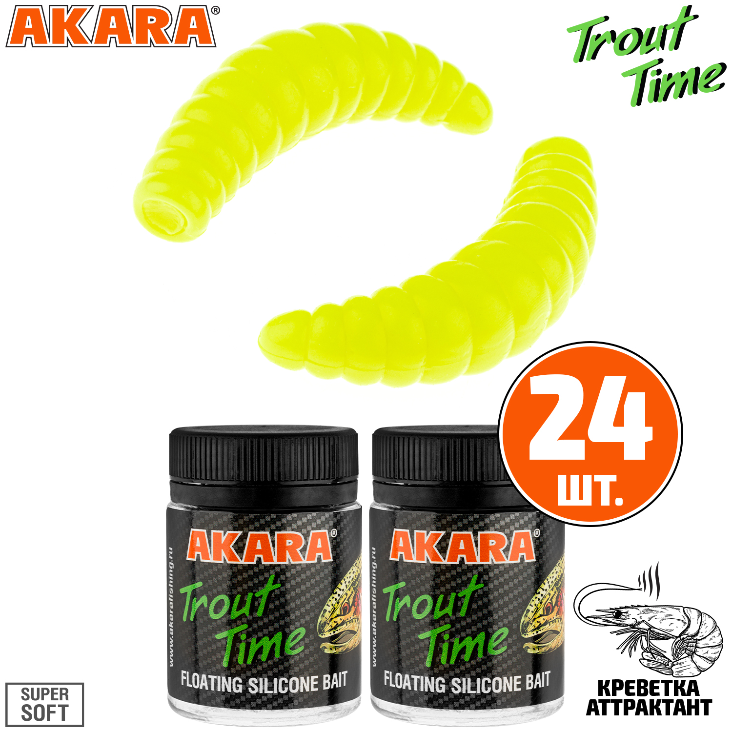 Силиконовая приманка Akara Trout Time MAGGOT 1,3 Shrimp 04Y (24 шт.), MAGGOT 1,3 Креветка
Силиконовая приманка Akara Trout Time MAGGOT 1,3 Shrimp 04Y (24 шт.), MAGGOT 1,3 Креветка