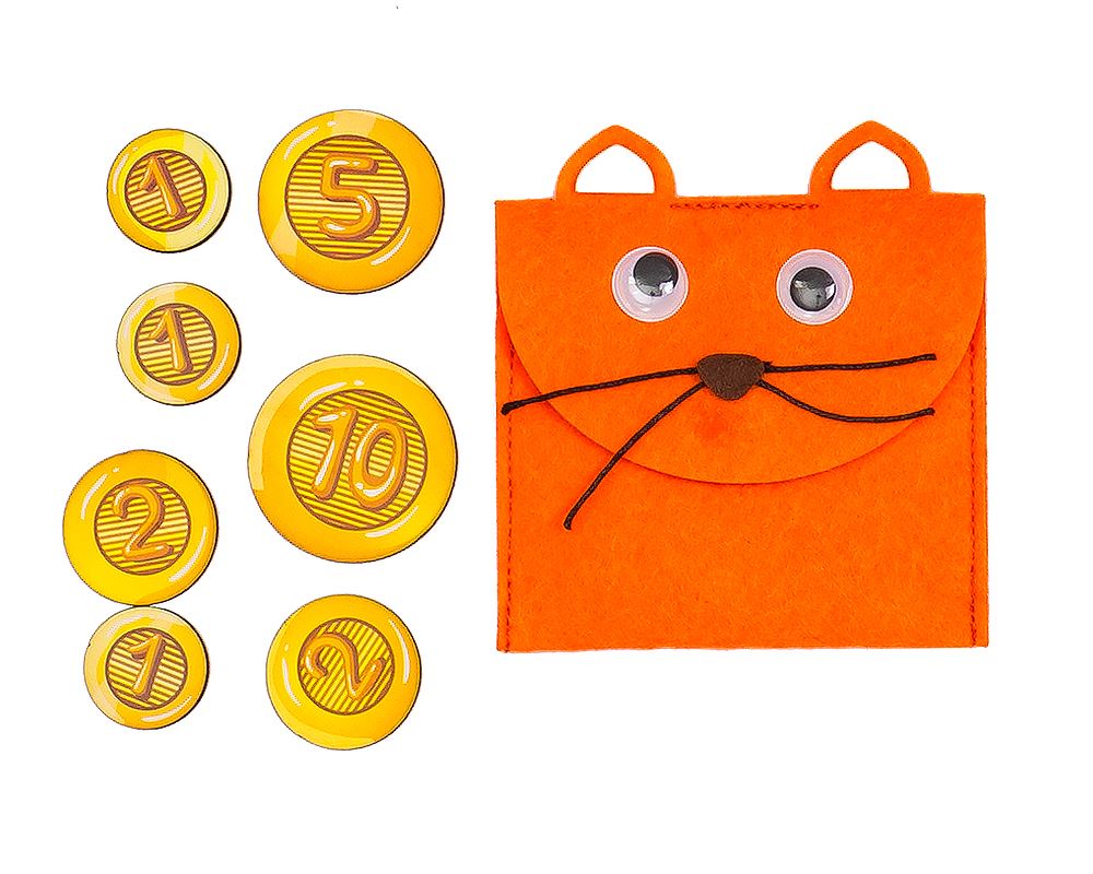 фото Игровой набор из фетра smiledecor кошелек с монетами котик ф021 smile decor
