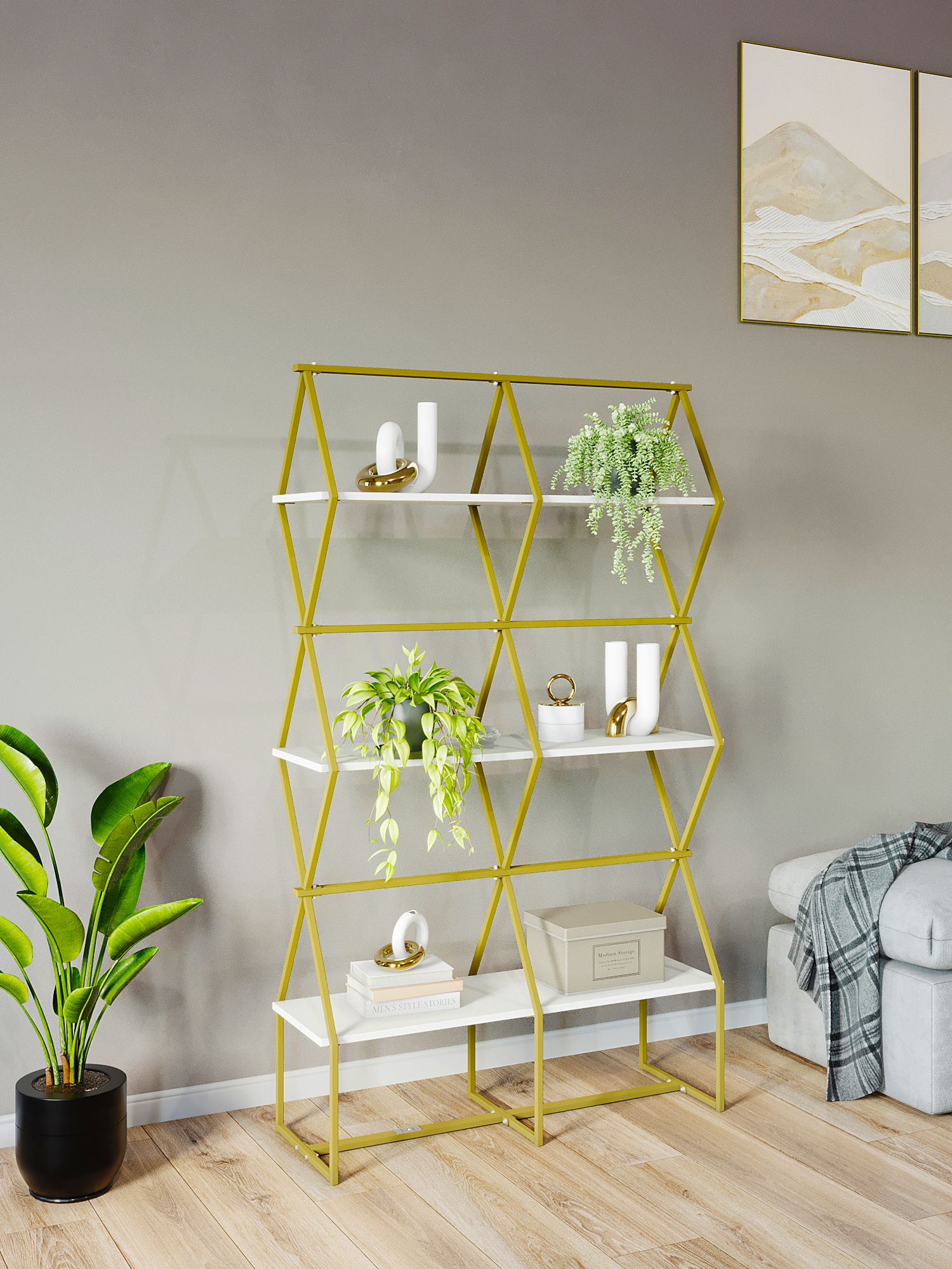 Стеллаж KM LOFT Ромбо СтL золотой/белый лофт для дома в гостинную перегородка, Золотистый, KM30
Стеллаж KM LOFT Ромбо СтL золотой/белый лофт для дома в гостинную перегородка, Золотистый, KM30