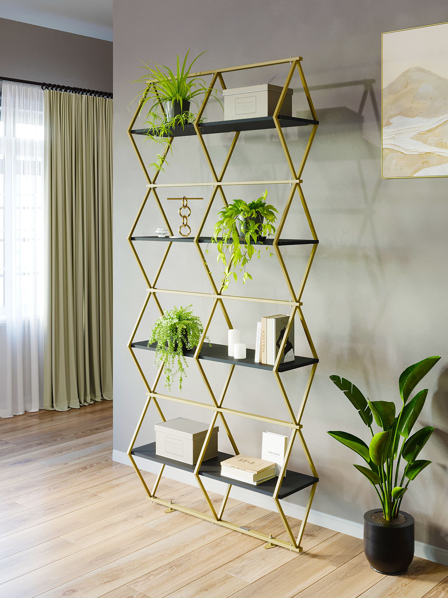 Стеллаж KM LOFT Ромбо золотой/черный лофт для дома в гостинную перегородка, Золотистый, KM01
Стеллаж KM LOFT Ромбо золотой/черный лофт для дома в гостинную перегородка, Золотистый, KM01