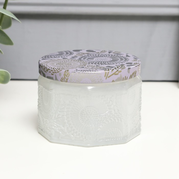 Банка для свечей стекло с крышкой Цветочная белая, многогранник 5х7х7 см, Белый
Банка для свечей стекло с крышкой Цветочная белая, многогранник 5х7х7 см, Белый