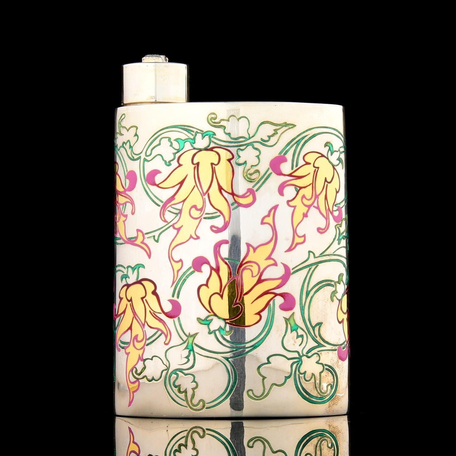 фото Серебряная фляга "цветы". серебро 925* russia the great