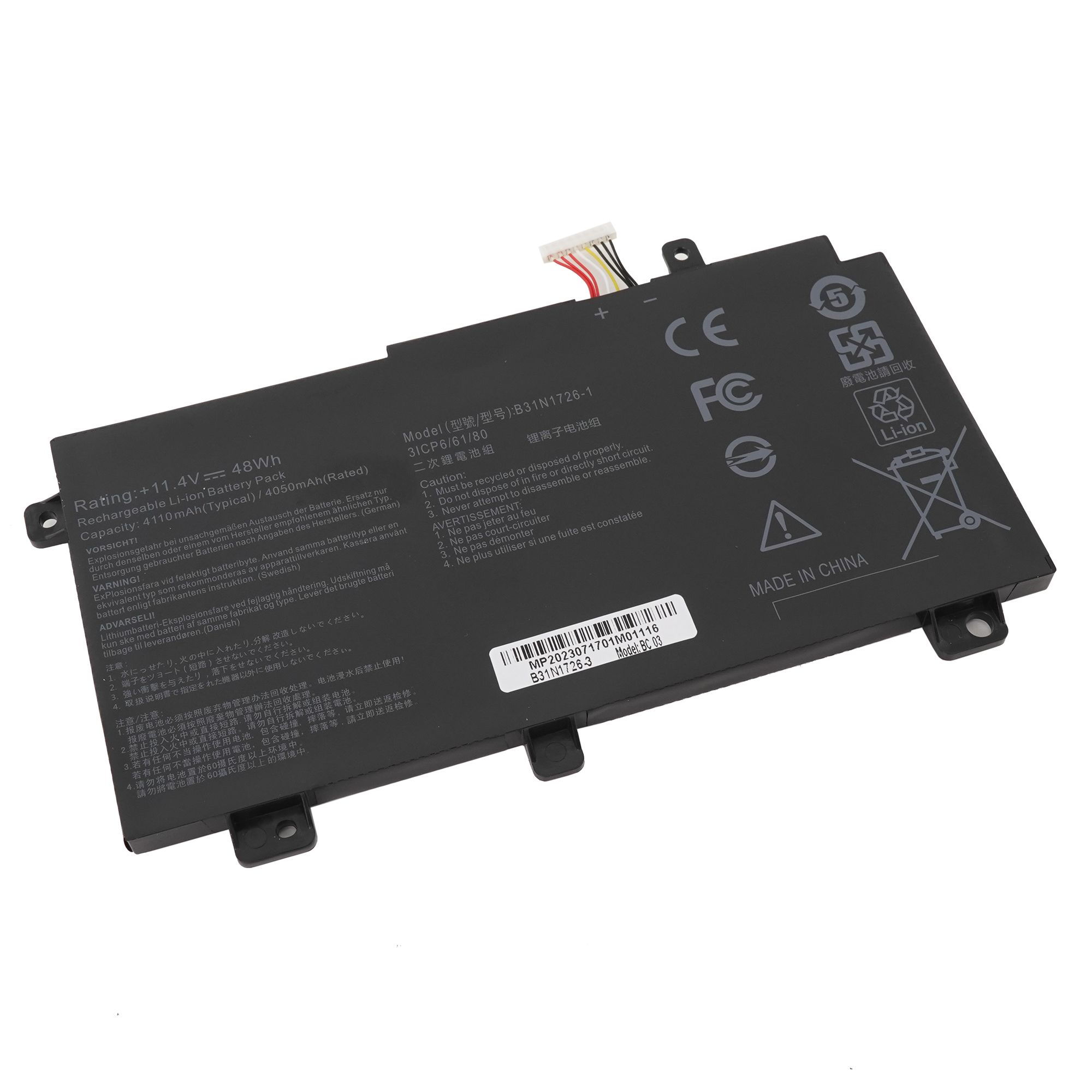 Аккумулятор для ноутбука Azerty B31N1726-1 4240 мАч 11.4В 007-2374, B31N1726-1
Аккумулятор для ноутбука Azerty B31N1726-1 4240 мАч 11.4В 007-2374, B31N1726-1