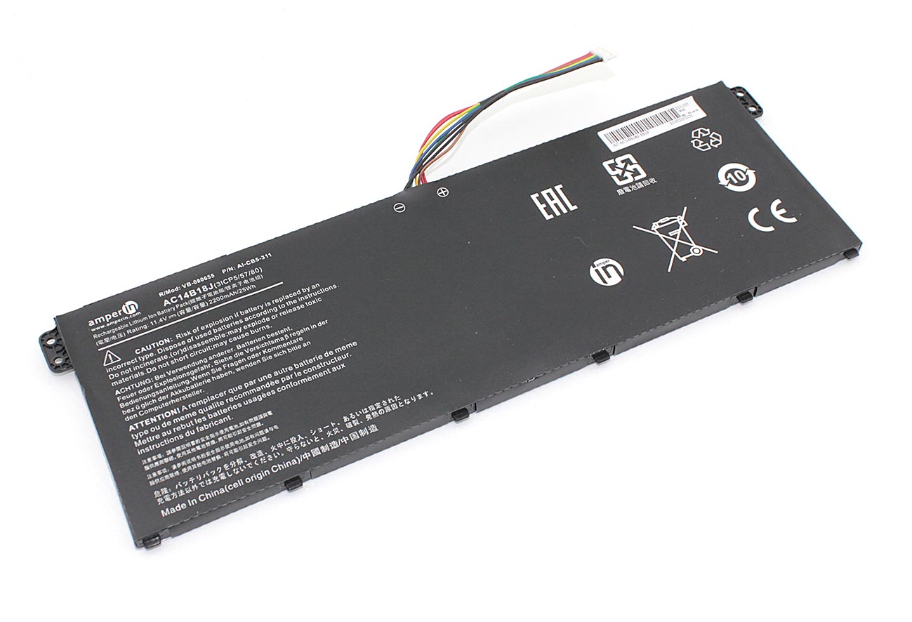 Аккумулятор Amperin для ноутбука Acer Chromebook 13 (AC14B18J) 11.4V 2200mAh AI-CB5-311
Аккумулятор Amperin для ноутбука Acer Chromebook 13 (AC14B18J) 11.4V 2200mAh AI-CB5-311