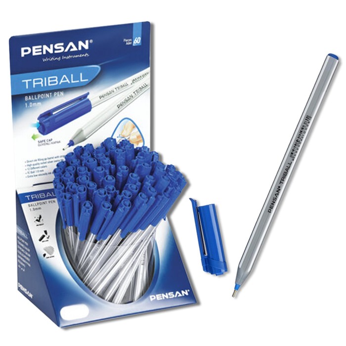 Ручка шариковая масляная Pensan Triball, узел-игла 1.0 мм, трехгранная, чернила синие + ди
Ручка шариковая масляная Pensan Triball, узел-игла 1.0 мм, трехгранная, чернила синие + ди
