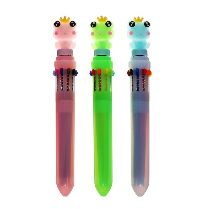 Ручка шариковая автоматическая 10-ти цветная, МИКС Лягушка-спиннер
Ручка шариковая автоматическая 10-ти цветная, МИКС Лягушка-спиннер