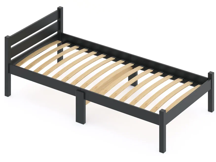 фото Кровать односпальная solarius, ортопедическая 70х200, цвет антрацит