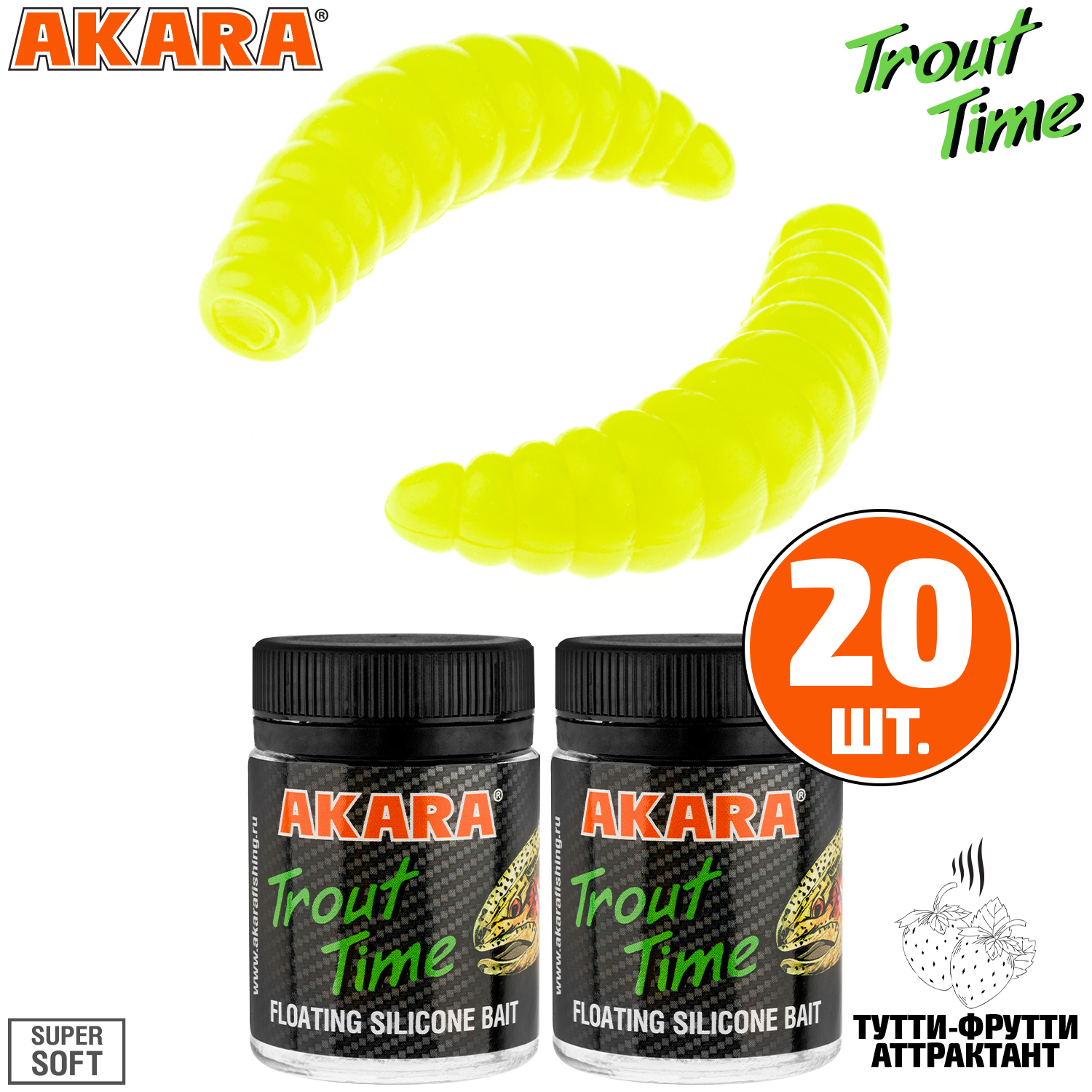Силиконовая приманка Akara Trout Time MAGGOT 1,6 04Y, Tu-Frutti (20 шт.), MAGGOT 1,6 Тутти-Фрутти
Силиконовая приманка Akara Trout Time MAGGOT 1,6 04Y, Tu-Frutti (20 шт.), MAGGOT 1,6 Тутти-Фрутти
