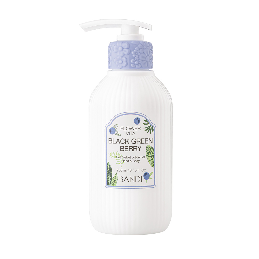 Лосьон для рук BANDI Flower Vita Essence Lotion Black green berry Голубика 250 мл, FV41308
Лосьон для рук BANDI Flower Vita Essence Lotion Black green berry Голубика 250 мл, FV41308