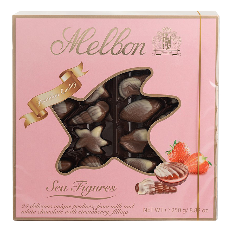 фото Конфеты шоколадные melbon с клубничным пралине 250 г
