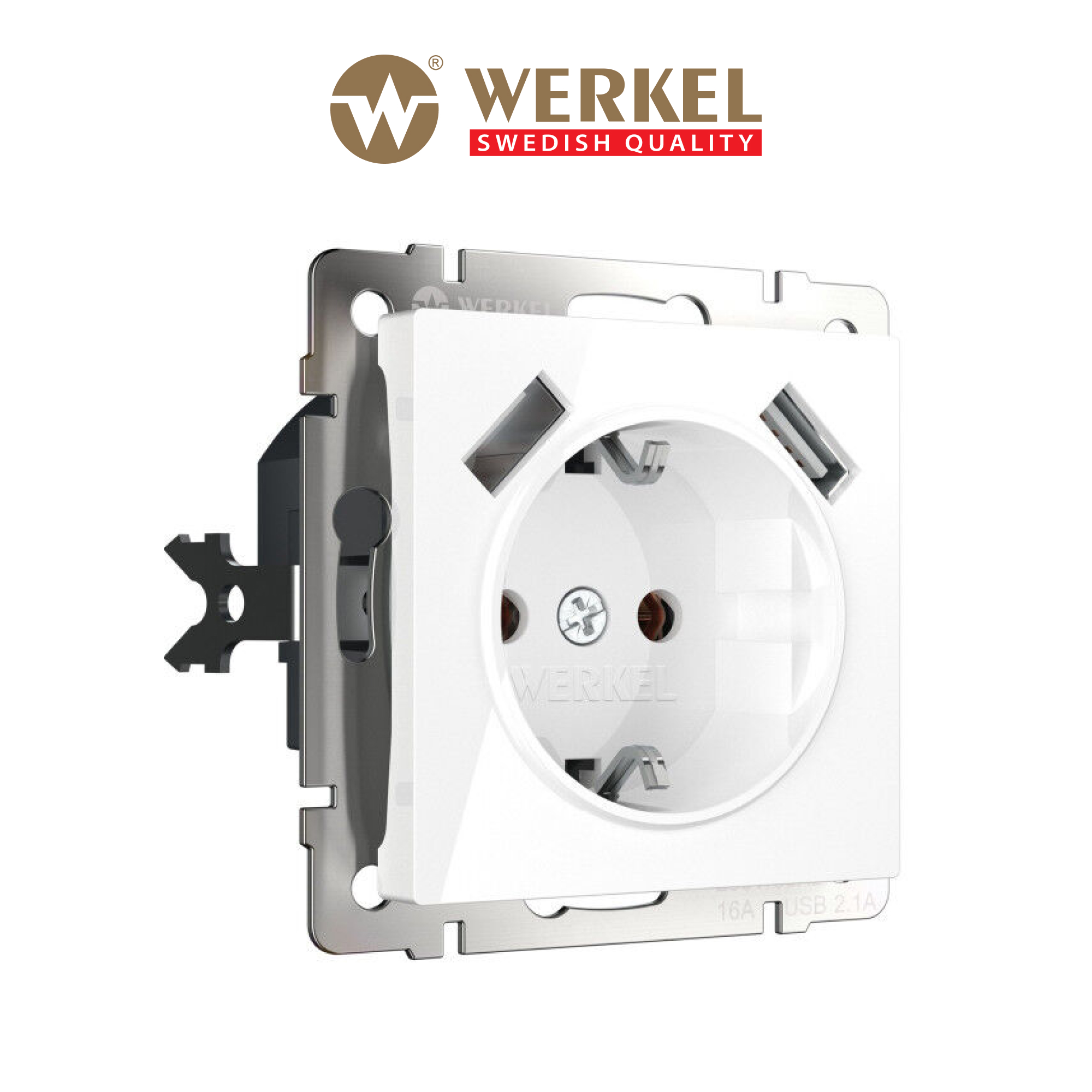 Розетка Werkel W1171501 с заземлением, шторками и USBх2, белая, Белый, Розетка с заземлением, шторками и USBх2
Розетка Werkel W1171501 с заземлением, шторками и USBх2, белая, Белый, Розетка с заземлением, шторками и USBх2